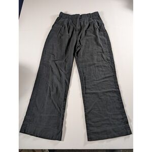 Abercrombie & Fitch Mens Medium Black Linen Blend Trousers Breathable Summer